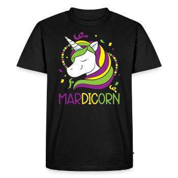 Mardicorn Unicorn Lover Mardi Gras Celebration - Men's Premium Organic T-Shirt - black - Front - Nico (187cm)