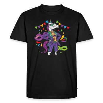 Unicorn Lover Mardi Gras Nouvelle-Orléans Louisiane - T-shirt Premium bio Homme - noir - Devant - Nico (187cm)