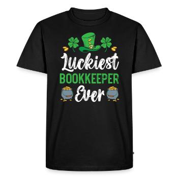 Le comptable le plus chanceux de tous les temps de la Saint-Patrick - T-shirt Premium bio Homme - noir - Devant - Nico (187cm)
