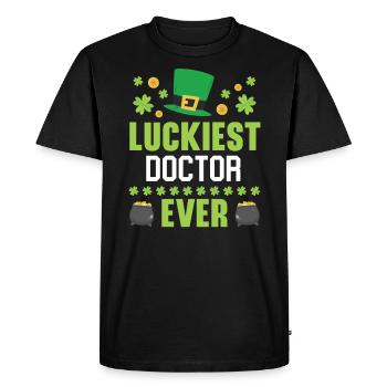 Luckiest Doctor Ever St. Patrick's Saint Pattys - Men's Premium Organic T-Shirt - black - Front - Nico (187cm)