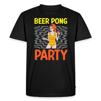 Beer Pong Party Alcohol Drinking Game Beer Pong - Men's Premium Organic T-Shirt - black - Front - Nico (187cm)