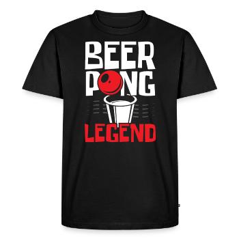Beer Pong Legend Alcohol Drinking Game Beer Pong - Men's Premium Organic T-Shirt - black - Front - Nico (187cm)