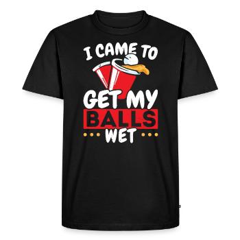 I Came To Get My Balls Wet Alcoholic Beer Pong - Men's Premium Organic T-Shirt - black - Front - Nico (187cm)
