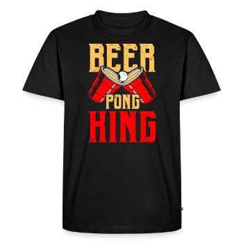 Beer Pong King Alcohol Drinking Game Beer Pong - Men's Premium Organic T-Shirt - black - Front - Nico (187cm)