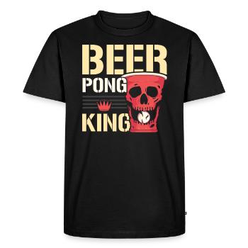 Beer Pong King Alcohol Drinking Game Beer Pong - Men's Premium Organic T-Shirt - black - Front - Nico (187cm)