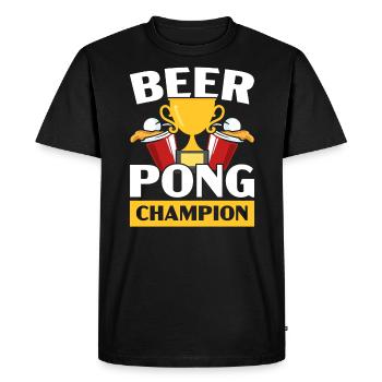 Beer Pong Champion Alcohol Drinking Game Beer Pong - Men's Premium Organic T-Shirt - black - Front - Nico (187cm)
