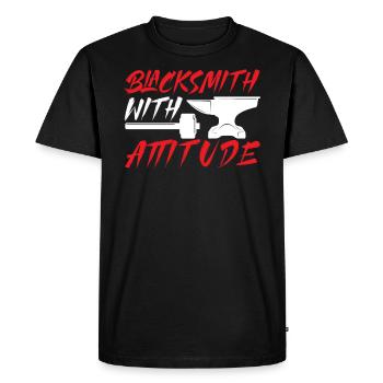 Blacksmith With Attitude Metalsmith Metalworker - Men's Premium Organic T-Shirt - black - Front - Nico (187cm)
