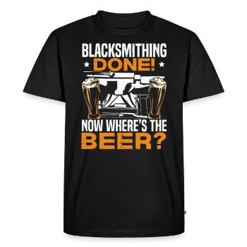 Blacksmithing Done Now Where's The Beer Drinker - Men's Premium Organic T-Shirt - black - Front - Nico (187cm)