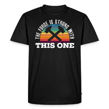 The Forge Is Strong With This One Blacksmith - Men's Premium Organic T-Shirt - black - Front - Nico (187cm)
