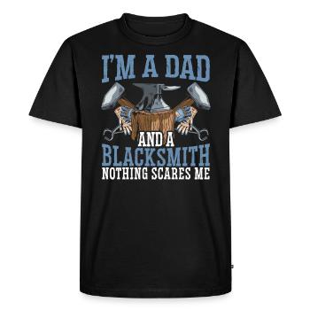 I'm A Dad And A Blacksmith Nothing Scares Me - Men's Premium Organic T-Shirt - black - Front - Nico (187cm)
