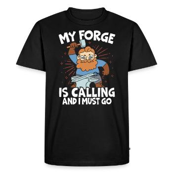 My Forge Is Calling And I Must Go Blacksmith - Men's Premium Organic T-Shirt - black - Front - Nico (187cm)