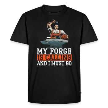 My Forge Is Calling And I Must Go Blacksmith - Men's Premium Organic T-Shirt - black - Front - Nico (187cm)