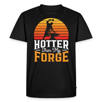 Plus chaud que ma forge forgeron forge forge - T-shirt Premium bio Homme - noir - Devant - Nico (187cm)
