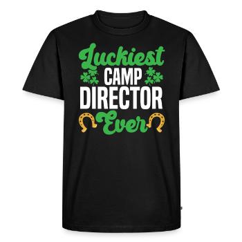 Luckiest Camp Director Ever St. Patrick's Day - Men's Premium Organic T-Shirt - black - Front - Nico (187cm)