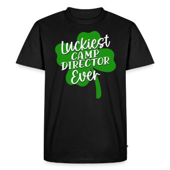 Luckiest Camp Director Ever St. Patrick's Day - Men's Premium Organic T-Shirt - black - Front - Nico (187cm)