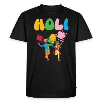 Radha Krishna Hinduism Hindu Holi Festival - Men's Premium Organic T-Shirt - black - Front - Nico (187cm)
