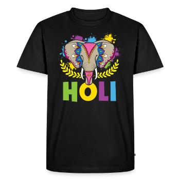 Radha Krishna Hinduism Hindu Holi Festival - Men's Premium Organic T-Shirt - black - Front - Nico (187cm)