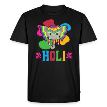 Radha Krishna Hinduism Hindu Holi Festival - Men's Premium Organic T-Shirt - black - Front - Nico (187cm)