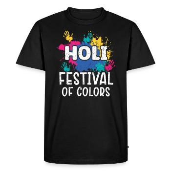 Radha Krishna Hinduism Hindu Holi Festival - Men's Premium Organic T-Shirt - black - Front - Nico (187cm)