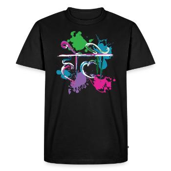 Radha Krishna Hinduism Hindu Holi Festival - Men's Premium Organic T-Shirt - black - Front - Nico (187cm)