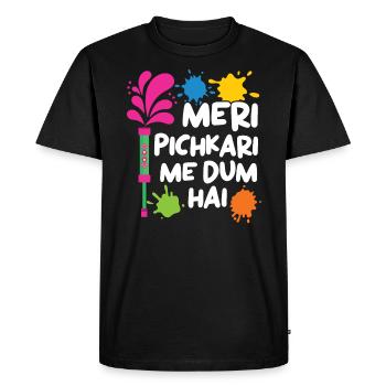 Meri Pichkari Me Dum Hai Hindu Holi Festival - T-shirt Premium bio Homme - noir - Devant - Nico (187cm)
