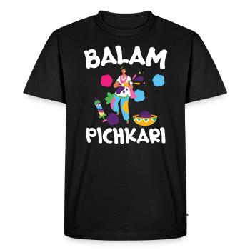 Balam Pichkari Hindu Buddhist Holi Festival - T-shirt Premium bio Homme - noir - Devant - Nico (187cm)