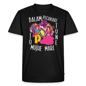 Radha Krishna Hinduism Hindu Holi Festival - Men's Premium Organic T-Shirt - black - Front - Nico (187cm)