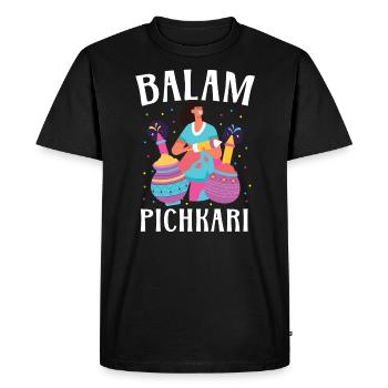 Balam Pichkari Hindu Buddhist Holi Festival - T-shirt Premium bio Homme - noir - Devant - Nico (187cm)