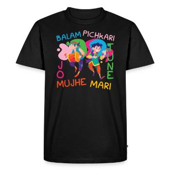 Radha Krishna Hinduism Hindu Holi Festival - Men's Premium Organic T-Shirt - black - Front - Nico (187cm)