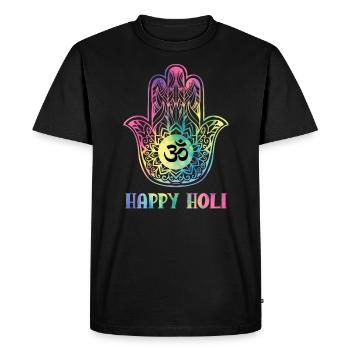 Happy Holi Hinduism Hindu Buddhist Holi Festival - T-shirt Premium bio Homme - noir - Devant - Nico (187cm)
