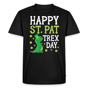 Bonne Saint-Pat Trex Dinosaure Saint Patrick - T-shirt Premium bio Homme - noir - Devant - Nico (187cm)