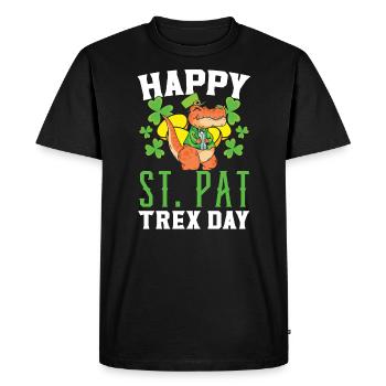Bonne Saint-Pat Trex Dinosaure Saint Patrick - T-shirt Premium bio Homme - noir - Devant - Nico (187cm)