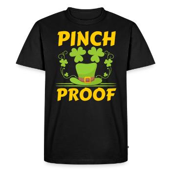 Pinch Proof St. Patricks Day Irish Pride Shamrock - Men's Premium Organic T-Shirt - black - Front - Nico (187cm)