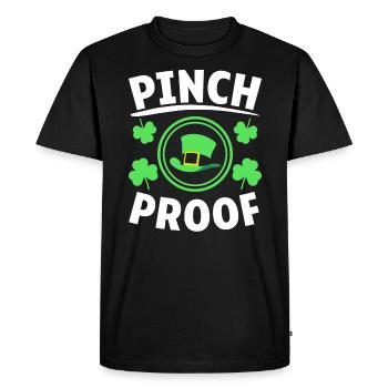 Pinch Proof St. Patricks Day Irish Pride Shamrock - Men's Premium Organic T-Shirt - black - Front - Nico (187cm)