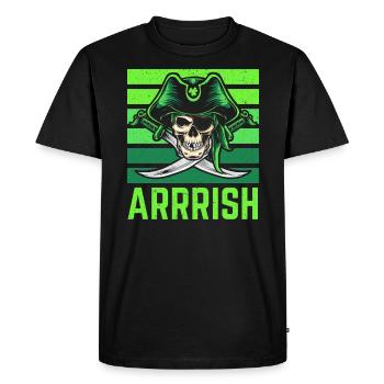 Shenanigan St. Patricks Day Irish Pirate Shamrock - Men's Premium Organic T-Shirt - black - Front - Nico (187cm)