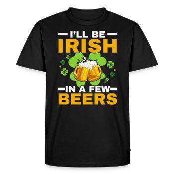 Je serai irlandais dans quelques bières pour la Saint-Patrick - T-shirt Premium bio Homme - noir - Devant - Nico (187cm)