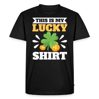 Shenanigan Shamrock St. Patricks Day Irish Pride - Men's Premium Organic T-Shirt - black - Front - Nico (187cm)