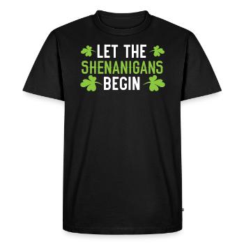 Let The Shenanigans Begin St. Patricks Day Irish - Men's Premium Organic T-Shirt - black - Front - Nico (187cm)