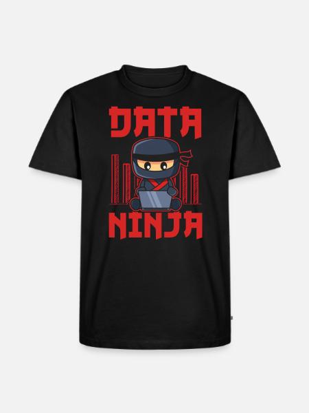Data Ninja Data Whisperer Data Wetenschapper - Mannen Premium Bio T-shirt - zwart