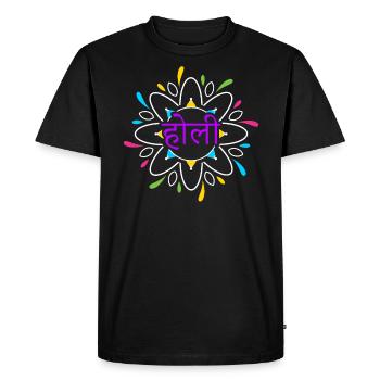 Radha Krishna Hinduism Hindu Holi Festival - Men's Premium Organic T-Shirt - black - Front - Nico (187cm)