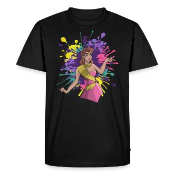 Radha Krishna Hinduism Hindu Holi Festival - Men's Premium Organic T-Shirt - black - Front - Nico (187cm)