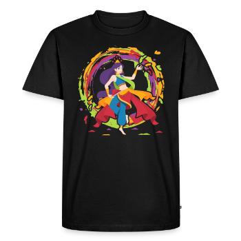 Radha Krishna Hinduism Hindu Holi Festival - Men's Premium Organic T-Shirt - black - Front - Nico (187cm)