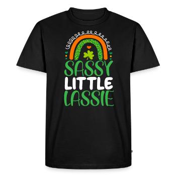 Sassy Little Lassie St. Patricks Day Irish Pride - Men's Premium Organic T-Shirt - black - Front - Nico (187cm)