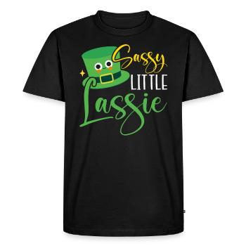 Sassy Little Lassie St. Patricks Day Irish Pride - Men's Premium Organic T-Shirt - black - Front - Nico (187cm)