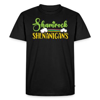 Shamrock Shenanigans St. Patricks Day Irish Pride - Men's Premium Organic T-Shirt - black - Front - Nico (187cm)