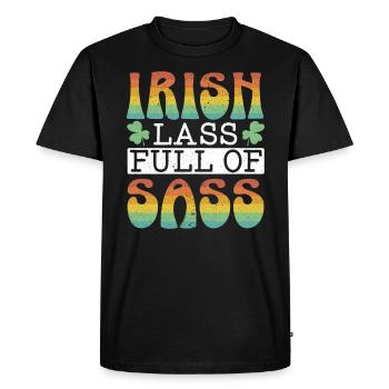 Irlandais plein de Sass Shamrock Saint-Patrick - T-shirt Premium bio Homme - noir - Devant - Nico (187cm)