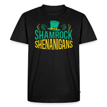 Shamrock Shenanigans St. Patricks Day Irish Pride - Men's Premium Organic T-Shirt - black - Front - Nico (187cm)