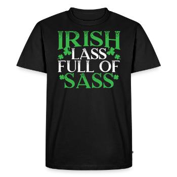 Irlandais plein de Sass Shamrock Saint-Patrick - T-shirt Premium bio Homme - noir - Devant - Nico (187cm)