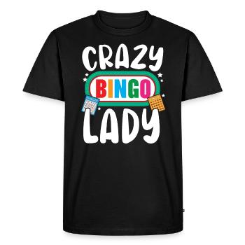 Crazy Bingo Lady Bingo Player Casino Lottery - T-shirt Premium bio Homme - noir - Devant - Nico (187cm)