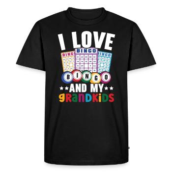 J’adore le bingo et mes petits-enfants Casino Bingo Grand-mère - T-shirt Premium bio Homme - noir - Devant - Nico (187cm)